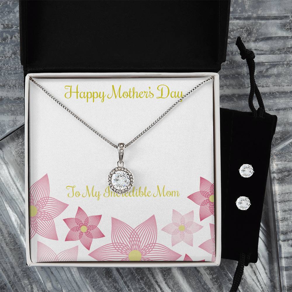 Eternal Hope Necklace and Cubic Zirconia Earring Set Happy Mother's Day to my Incredible Mom