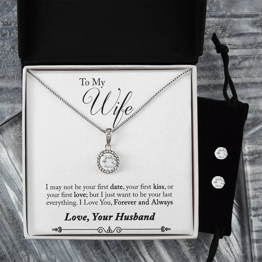 Eternal Hope Necklace and Cubic Zirconia Earring Set Husband to wife final first text