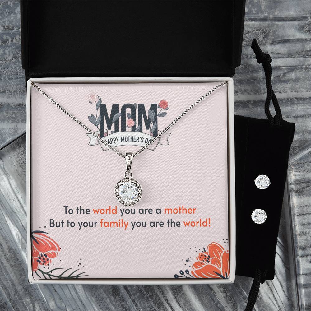 Eternal Hope Necklace and Cubic Zirconia Earring Set to the world you are a mother