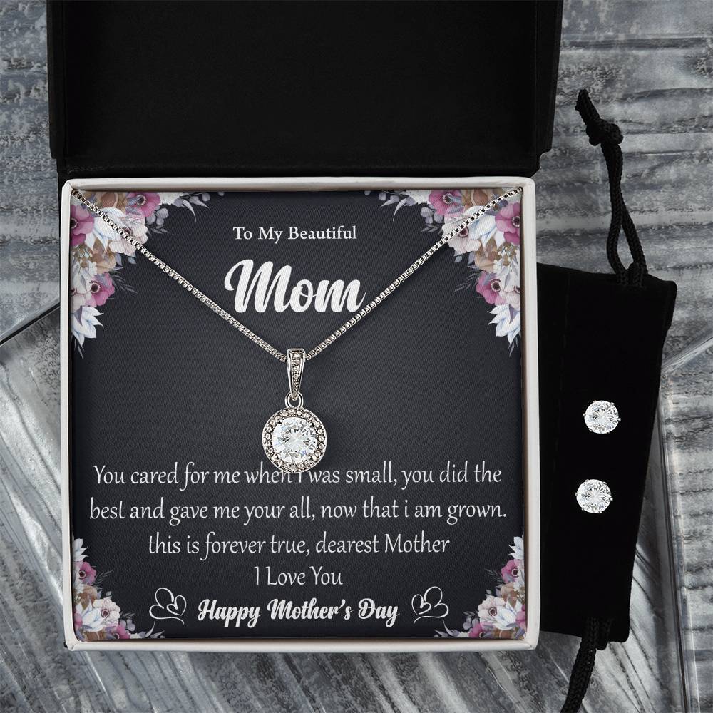 Eternal Hope Necklace and Cubic Zirconia Earring Set To My Beautiful Mom2