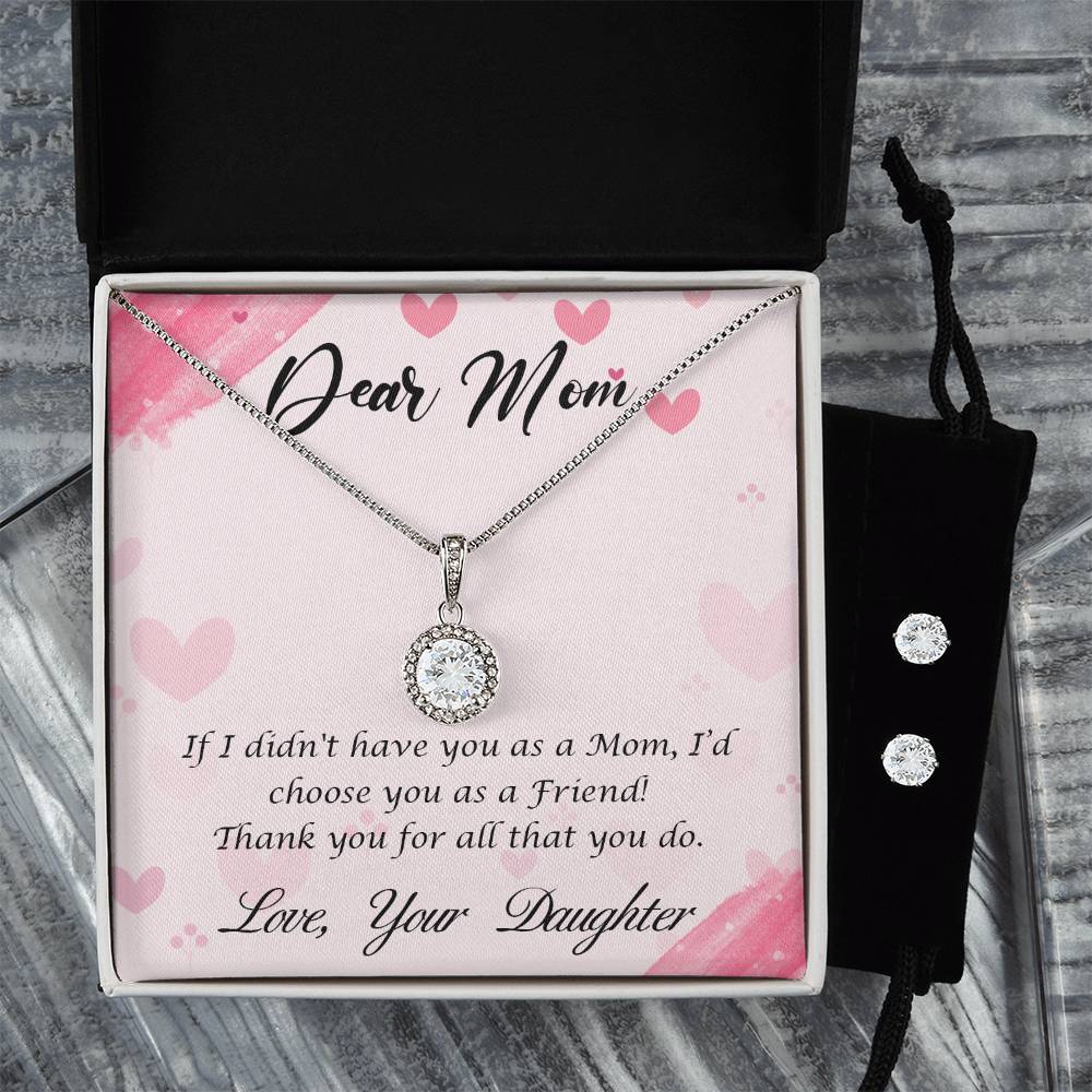 Eternal Hope Necklace and Cubic Zirconia Earring Set Dear Mom-Happy Mother’s Day!