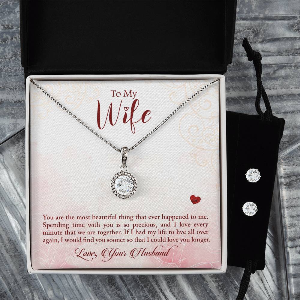 Eternal Hope Necklace and Cubic Zirconia Earring Set To my wife-You are the most beautiful thing