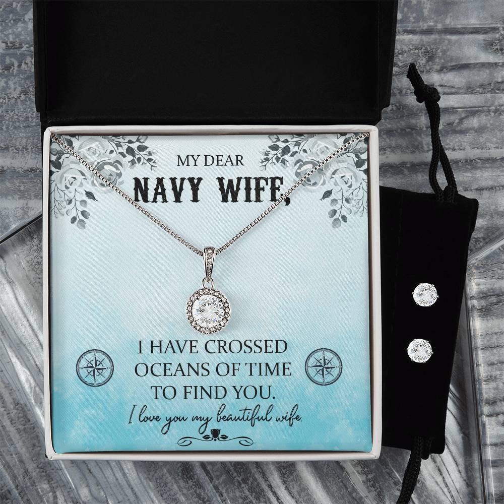 Eternal Hope Necklace and Cubic Zirconia Earring Set My dear Navy wife