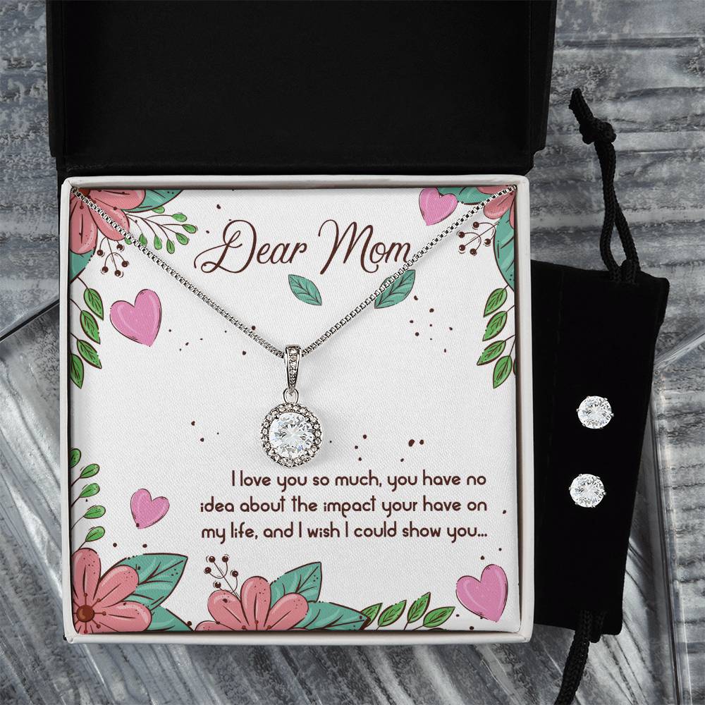 Eternal Hope Necklace and Cubic Zirconia Earring Set Dear Mom I love you so much