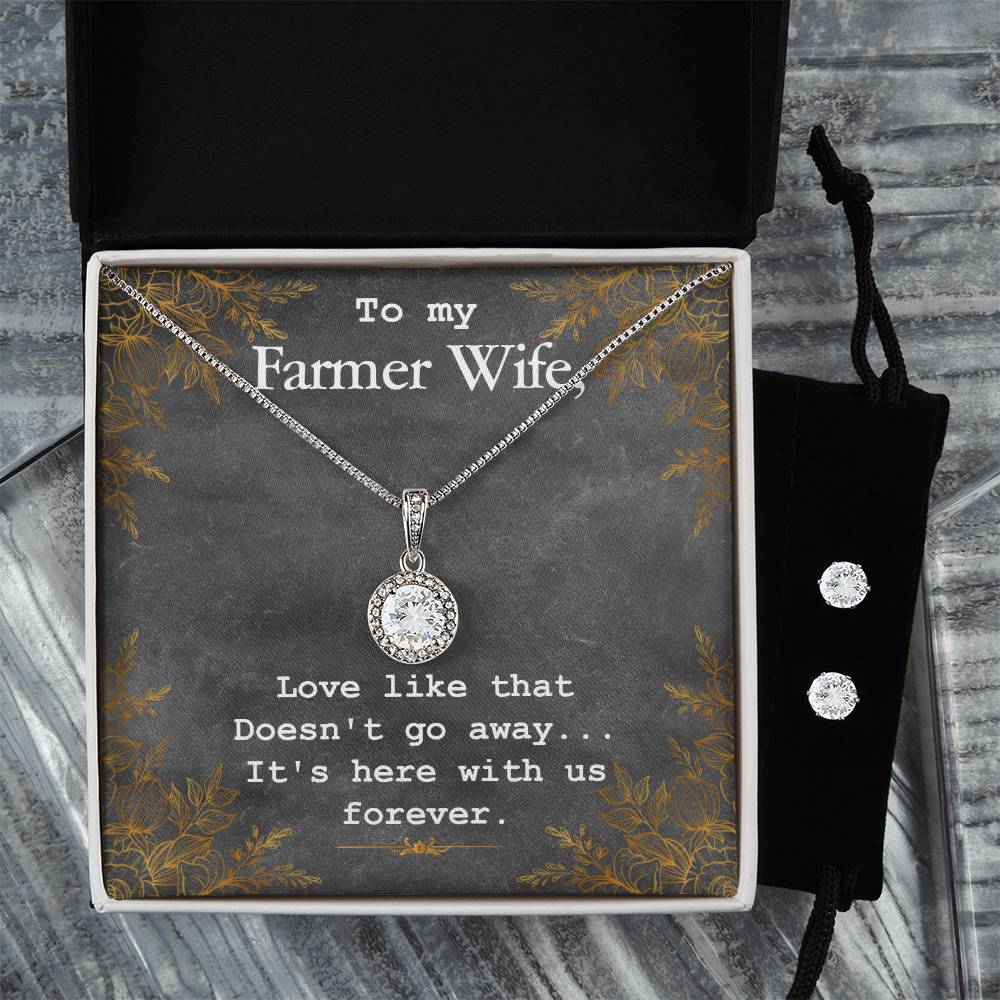 Eternal Hope Necklace and Cubic Zirconia Earring Set To my Farmer wife