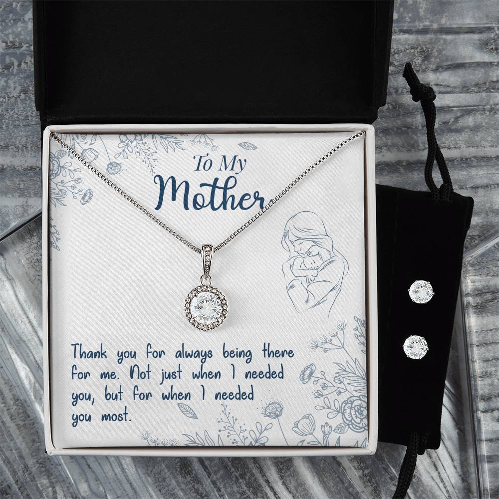 Eternal Hope Necklace and Cubic Zirconia Earring Set To My Mother if there ever comes a day where we cant be together