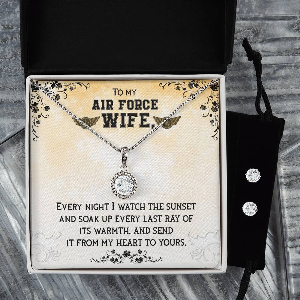 Eternal Hope Necklace and Cubic Zirconia Earring Set To my Air Force wife