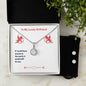 To My Lovely Girlfriend Valentine, Eternal Hope Necklace and Cubic Zirconia Earring Set