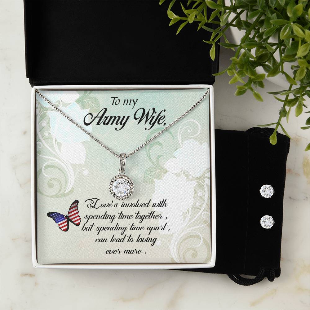 Eternal Hope Necklace and Cubic Zirconia Earring Set To my Army wife