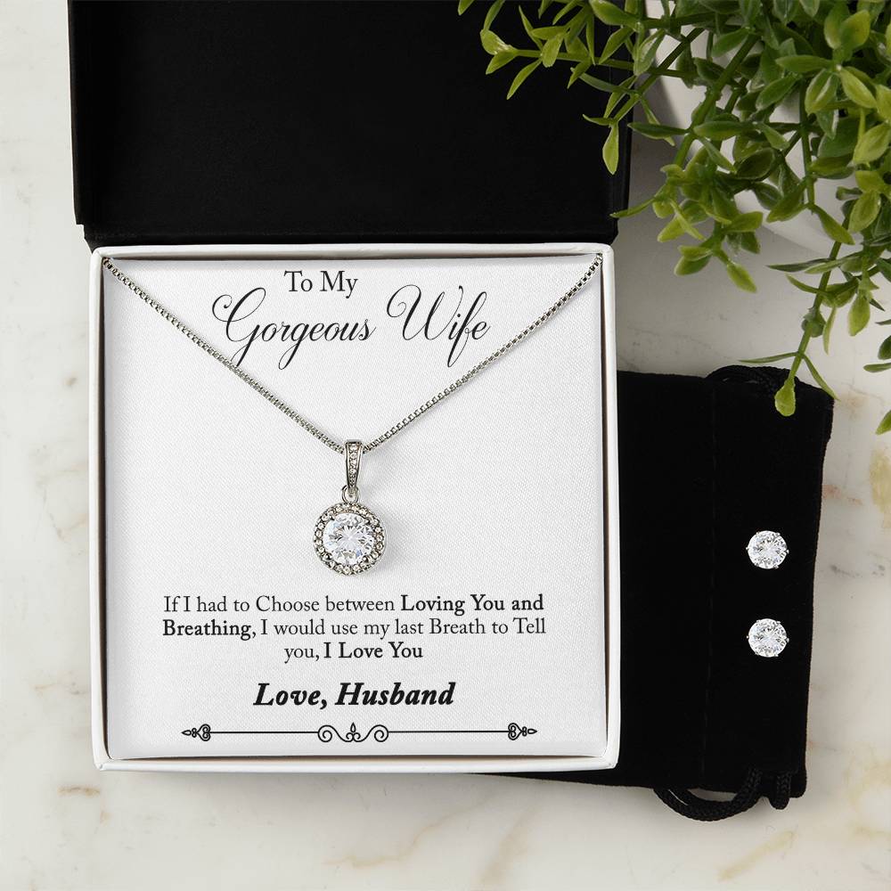 Eternal Hope Necklace and Cubic Zirconia Earring Set Husband to wife final fifth text