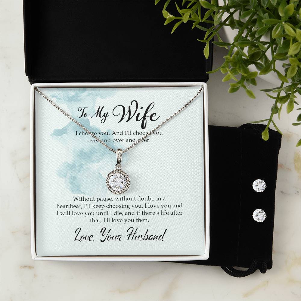 Eternal Hope Necklace and Cubic Zirconia Earring Set To my wife-I choose you