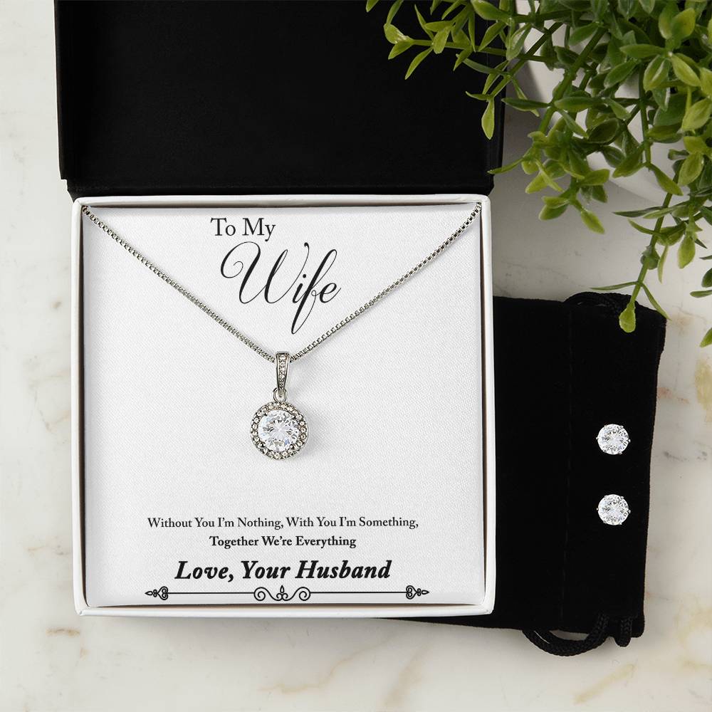 Eternal Hope Necklace and Cubic Zirconia Earring Set Husband to wife final Third text