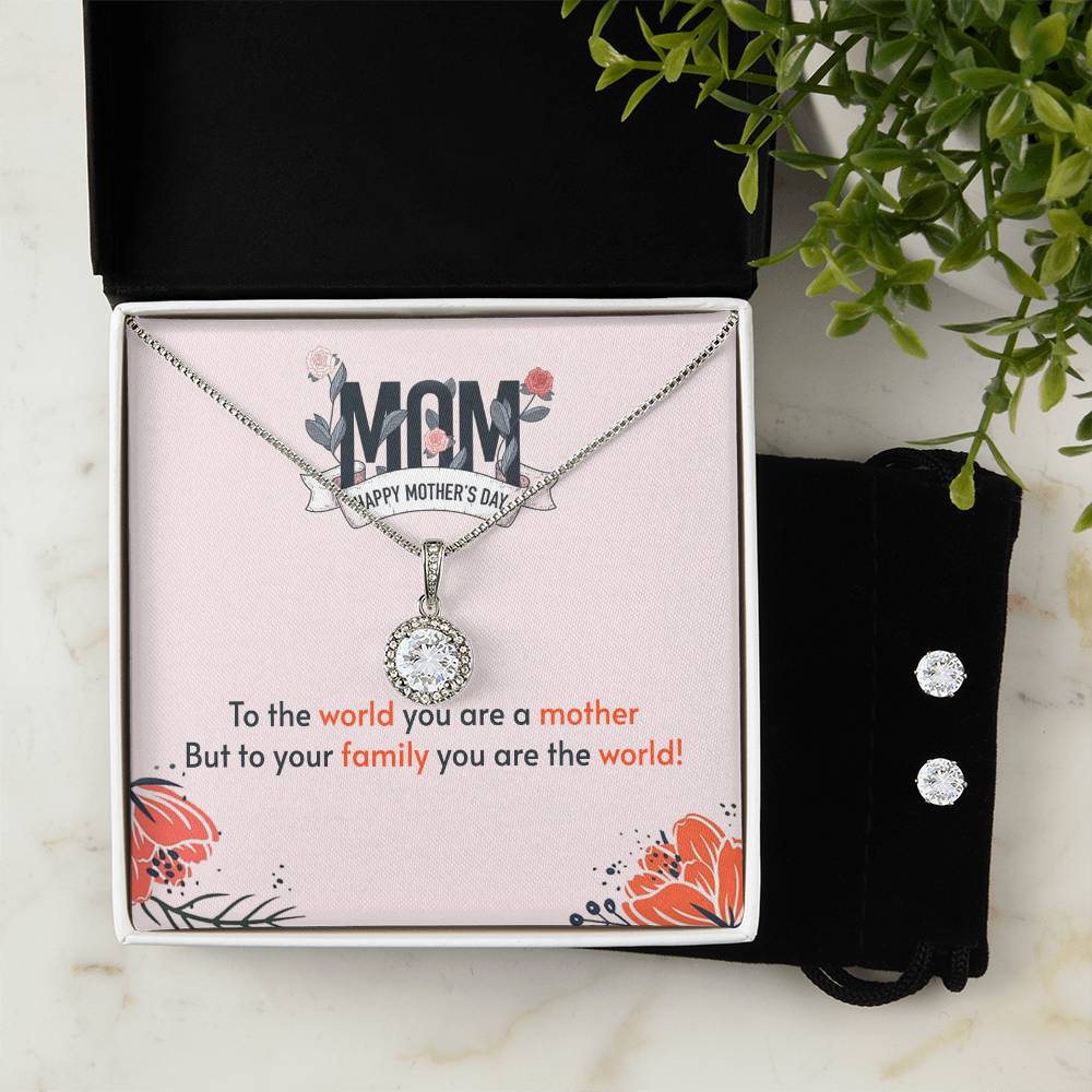 Eternal Hope Necklace and Cubic Zirconia Earring Set to the world you are a mother