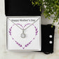 Eternal Hope Necklace and Cubic Zirconia Earring Set Happy Mother's Day Purple Heart