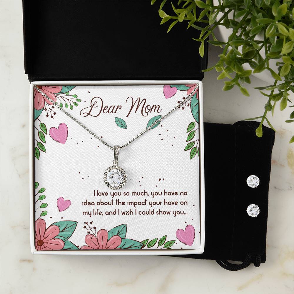 Eternal Hope Necklace and Cubic Zirconia Earring Set Dear Mom I love you so much