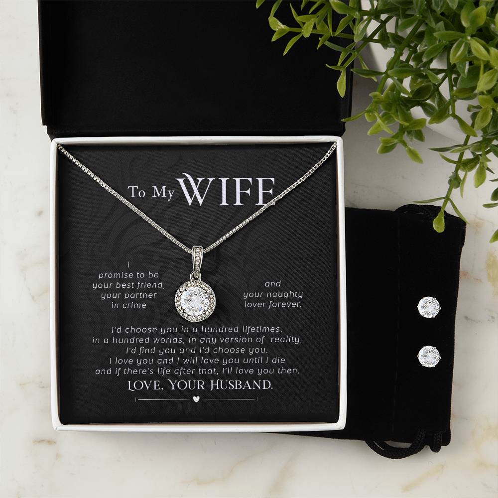 Eternal Hope Necklace and Cubic Zirconia Earring Set To my wife- I promise