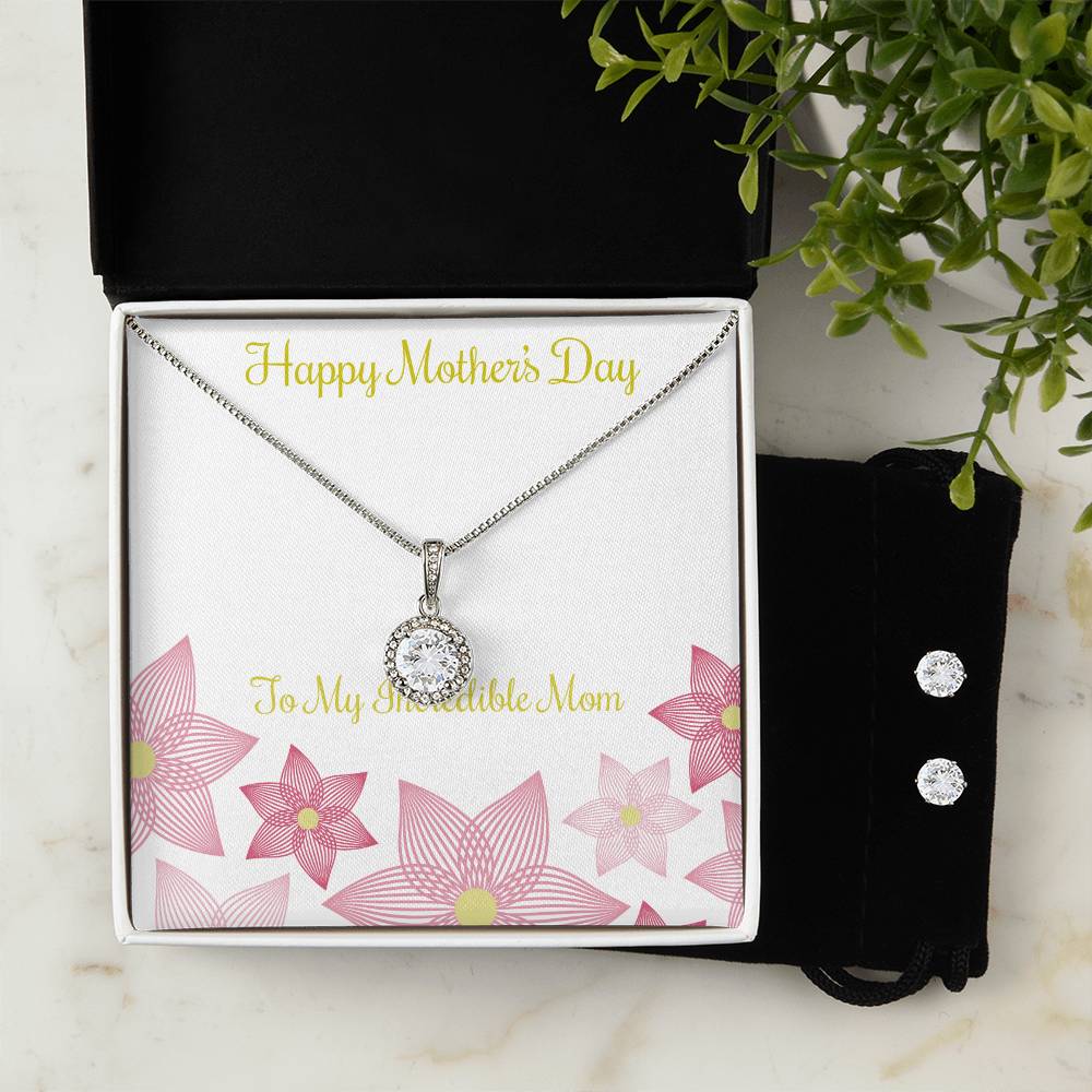 Eternal Hope Necklace and Cubic Zirconia Earring Set Happy Mother's Day to my Incredible Mom