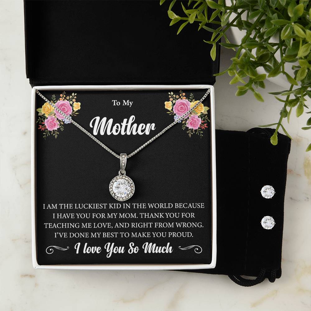 Eternal Hope Necklace and Cubic Zirconia Earring Set To My Mother