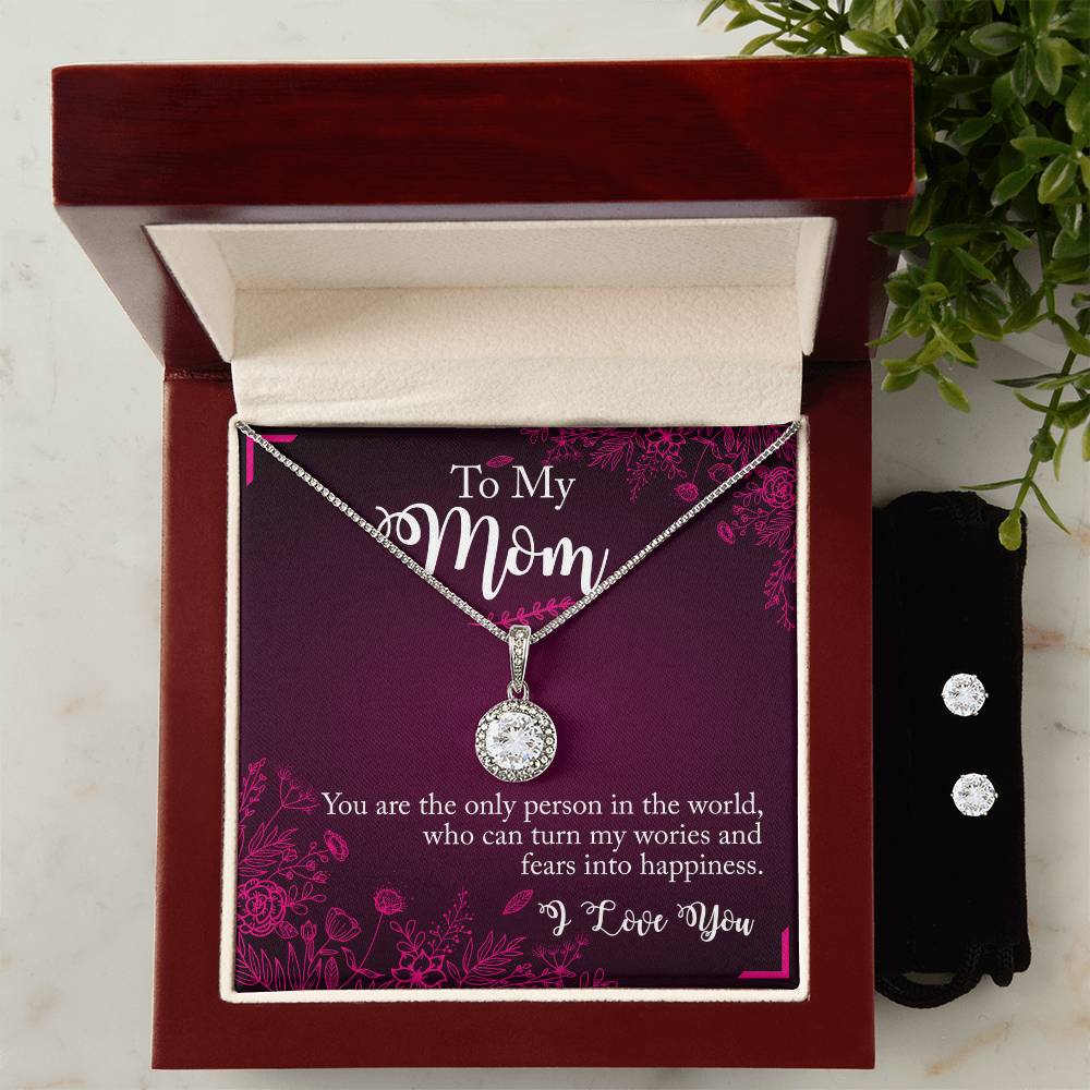 Eternal Hope Necklace and Cubic Zirconia Earring Set To My Mom you are the person