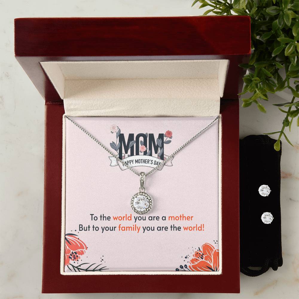 Eternal Hope Necklace and Cubic Zirconia Earring Set to the world you are a mother