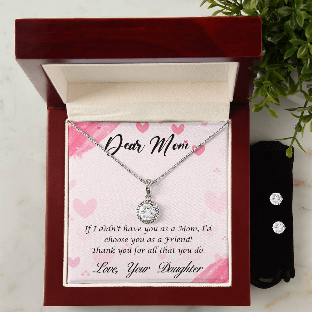 Eternal Hope Necklace and Cubic Zirconia Earring Set Dear Mom-Happy Mother’s Day!