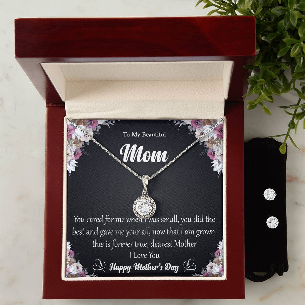 Eternal Hope Necklace and Cubic Zirconia Earring Set To My Beautiful Mom2