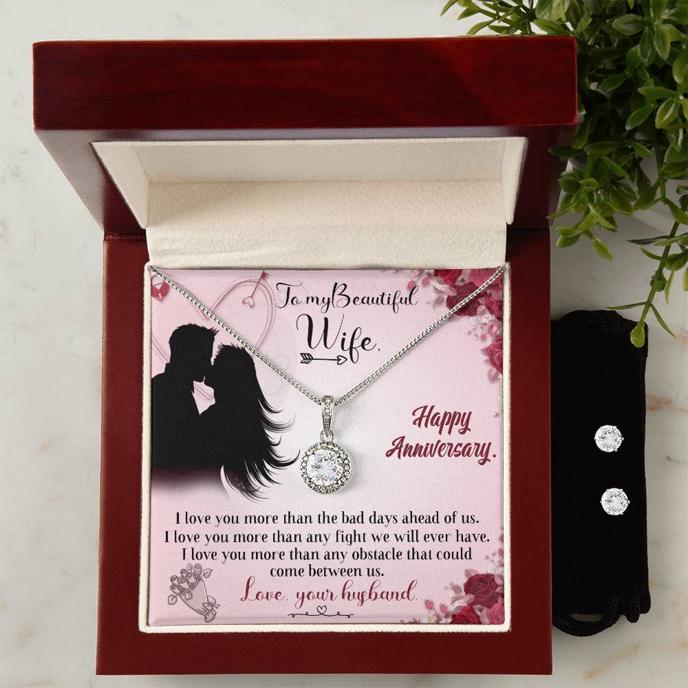 Eternal Hope Necklace and Cubic Zirconia Earring Set Happy Anniversary my beautiful Wife I love you more than