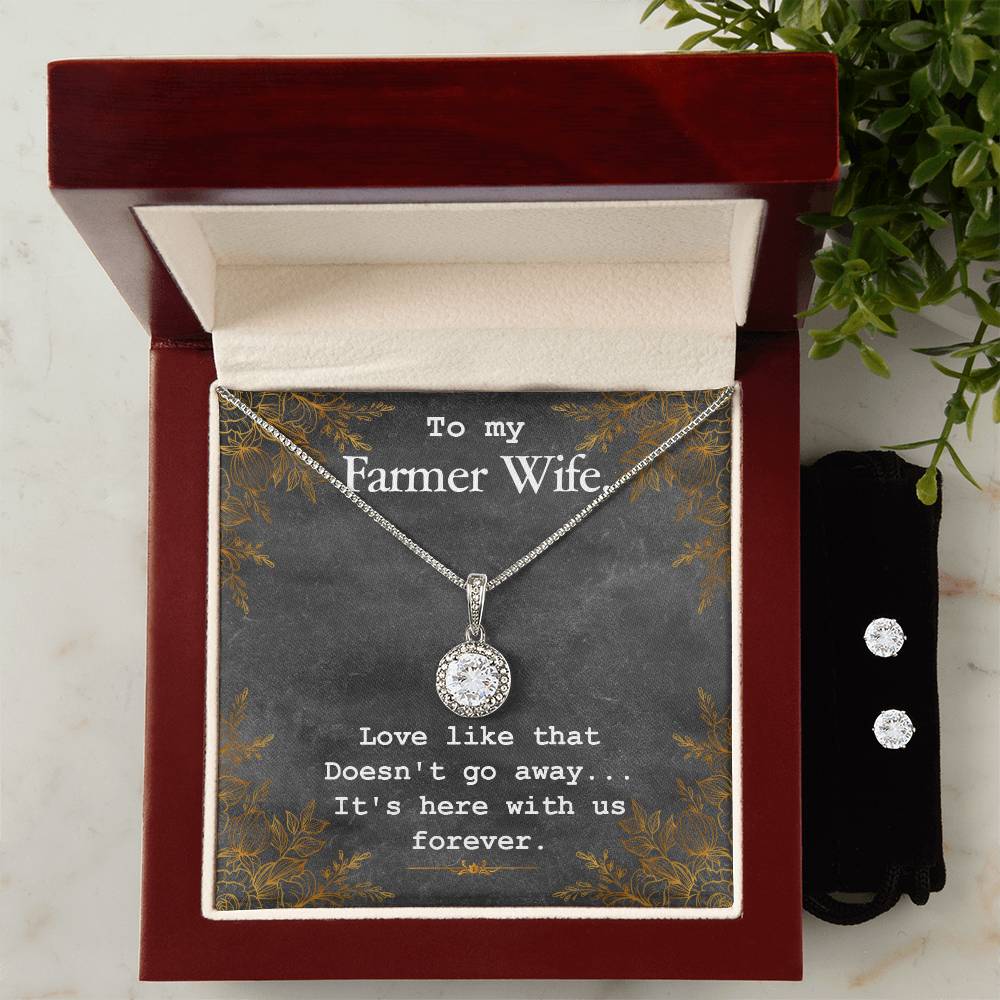 Eternal Hope Necklace and Cubic Zirconia Earring Set To my Farmer wife