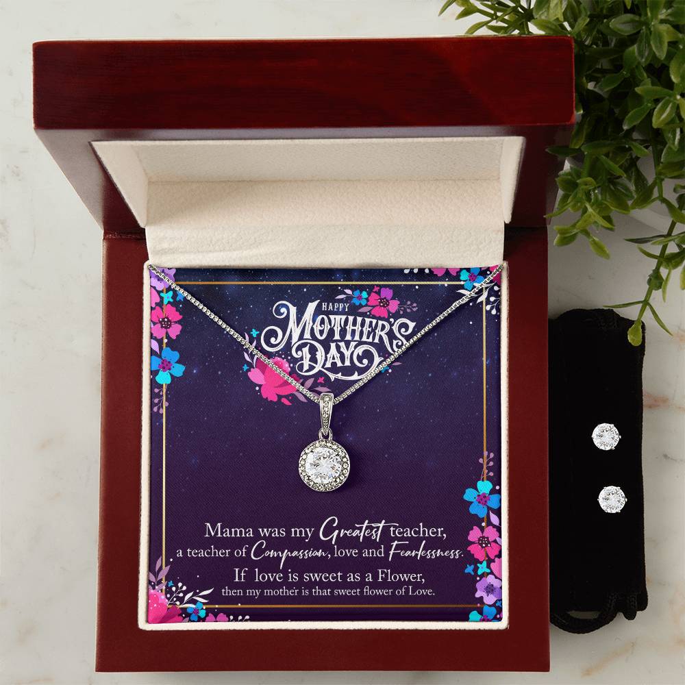 Eternal Hope Necklace and Cubic Zirconia Earring Set Happy Mother's Day