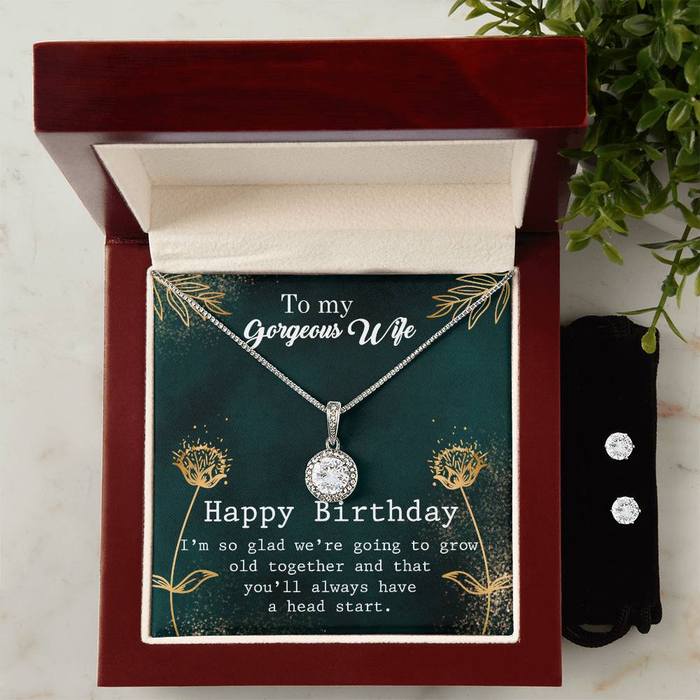 Eternal Hope Necklace and Cubic Zirconia Earring Set To my Gorgous Wife Happy Birthday