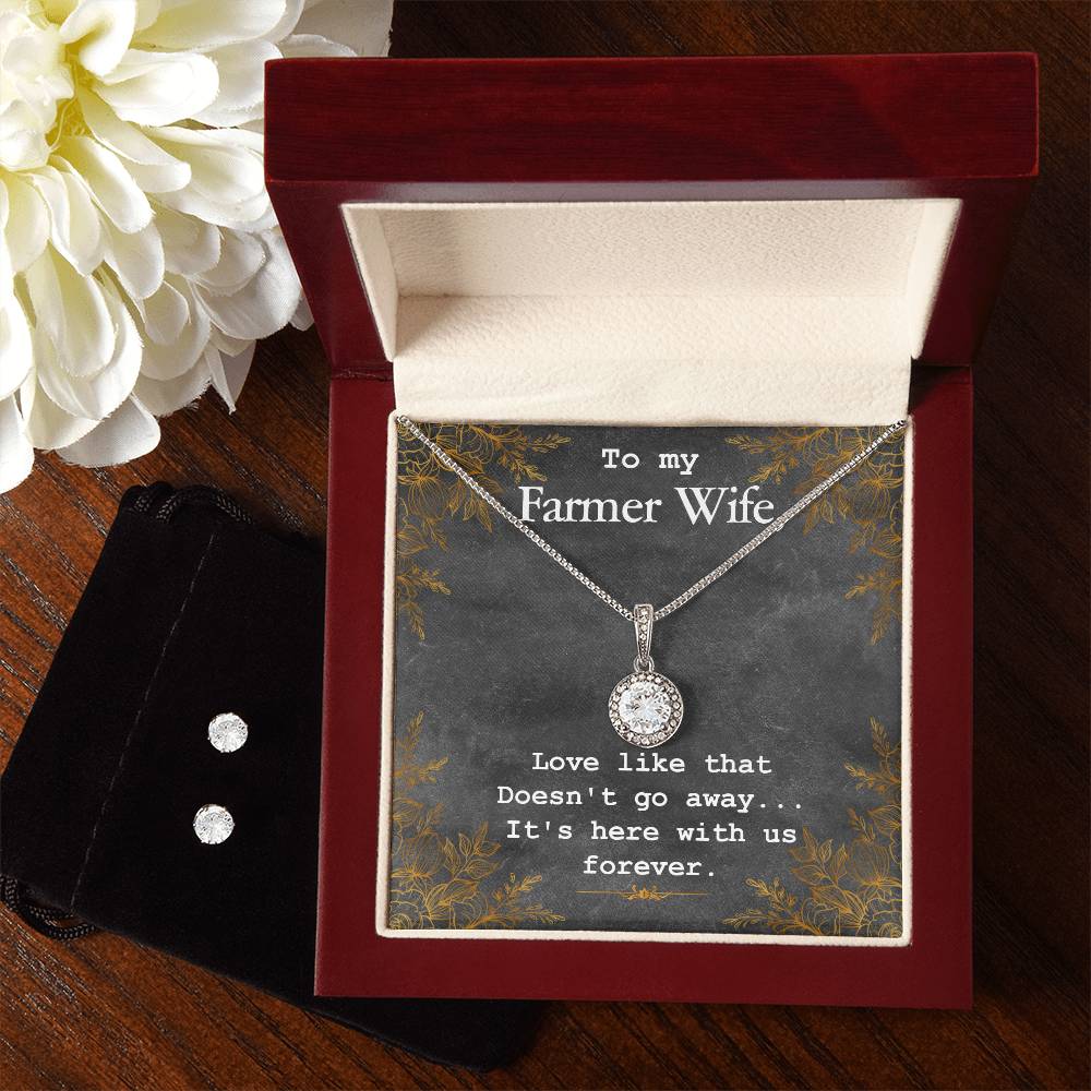 Eternal Hope Necklace and Cubic Zirconia Earring Set To my Farmer wife