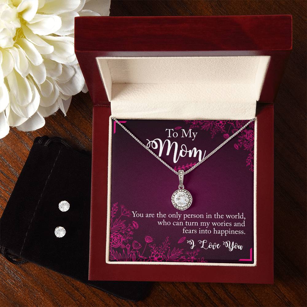 Eternal Hope Necklace and Cubic Zirconia Earring Set To My Mom you are the person