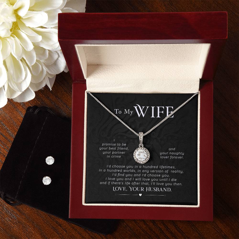 Eternal Hope Necklace and Cubic Zirconia Earring Set To my wife- I promise