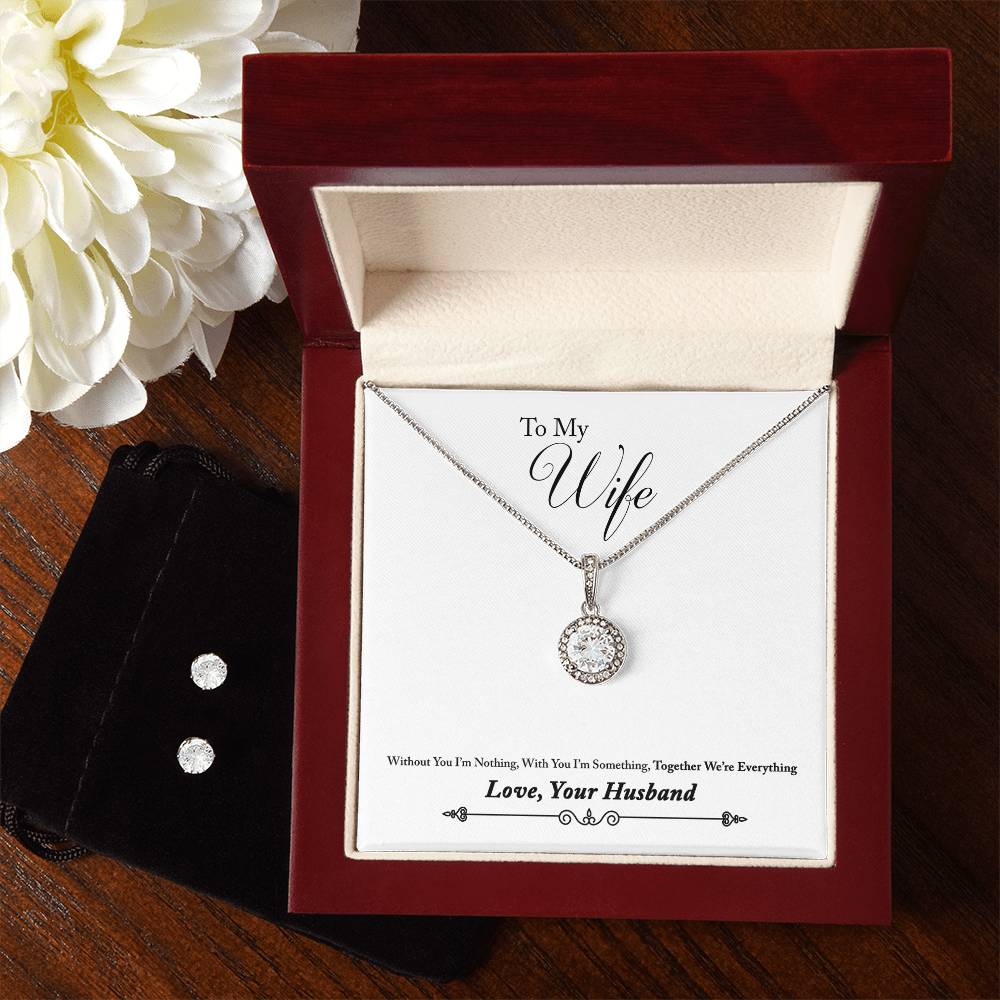 Eternal Hope Necklace and Cubic Zirconia Earring Set o Wife From Husband