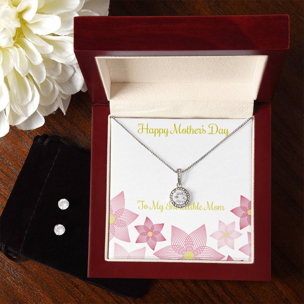 Eternal Hope Necklace and Cubic Zirconia Earring Set Happy Mother's Day to my Incredible Mom