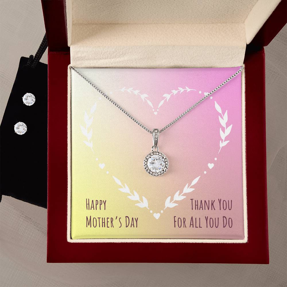 Eternal Hope Necklace and Cubic Zirconia Earring Set Happy Mother's Day Thank you for all you do