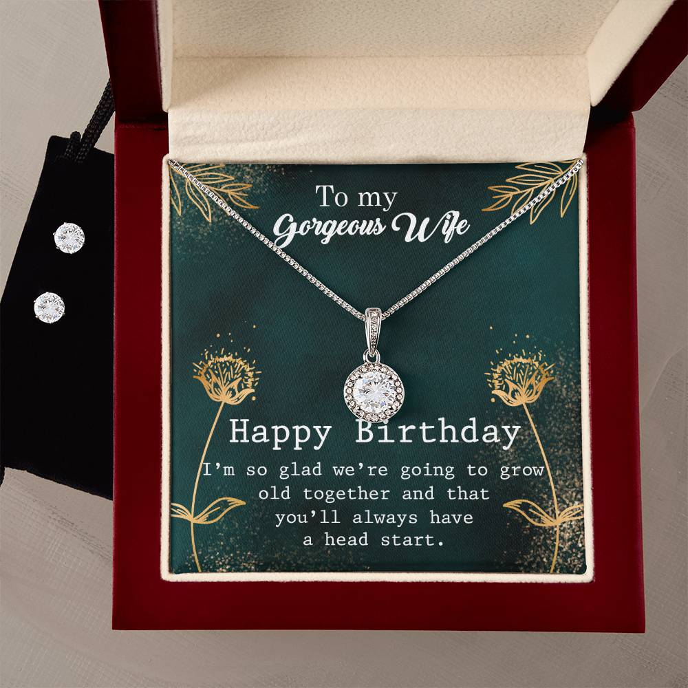 Eternal Hope Necklace and Cubic Zirconia Earring Set To my Gorgous Wife Happy Birthday