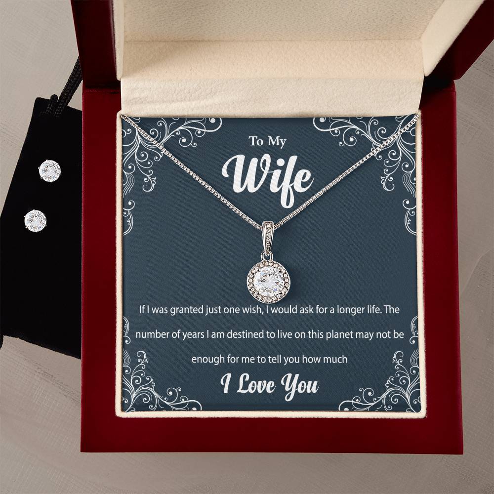 Eternal Hope Necklace and Cubic Zirconia Earring Set To my Wife I Love You