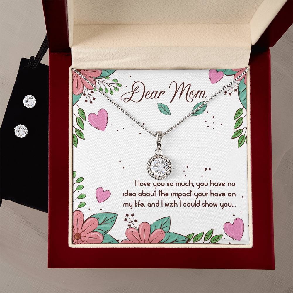 Eternal Hope Necklace and Cubic Zirconia Earring Set Dear Mom I love you so much