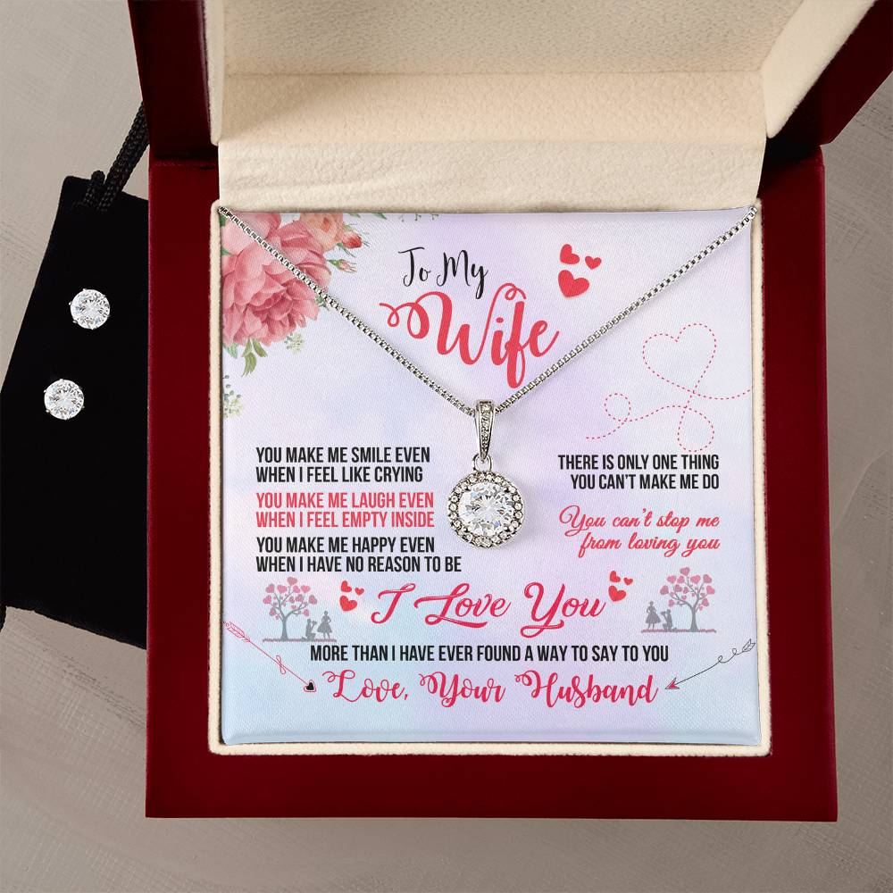 Eternal Hope Necklace and Cubic Zirconia Earring Set To my Wife you make me smile