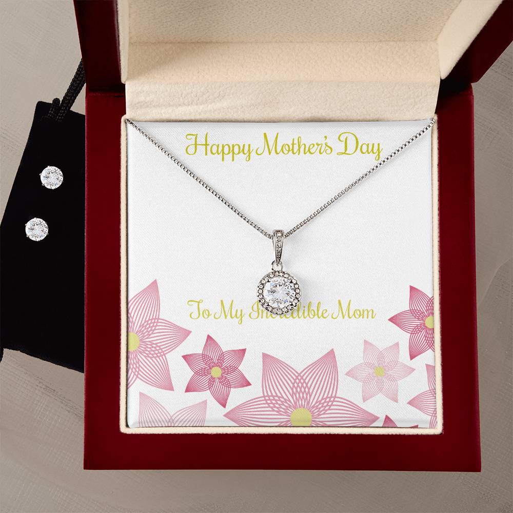 Eternal Hope Necklace and Cubic Zirconia Earring Set Happy Mother's Day to my Incredible Mom