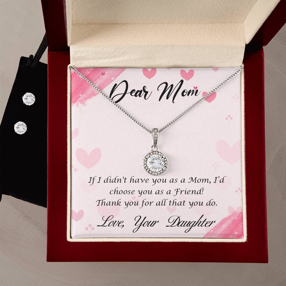 Eternal Hope Necklace and Cubic Zirconia Earring Set Dear Mom-Happy Mother’s Day!