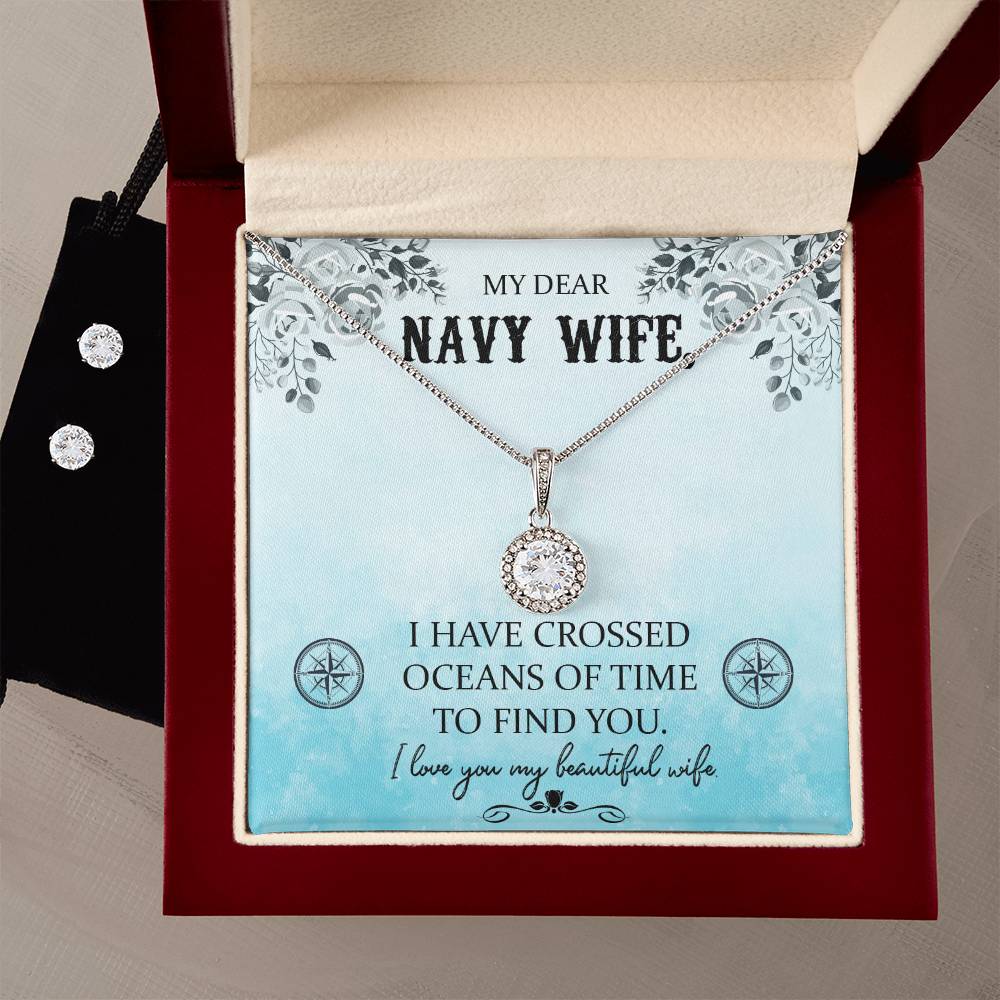 Eternal Hope Necklace and Cubic Zirconia Earring Set My dear Navy wife