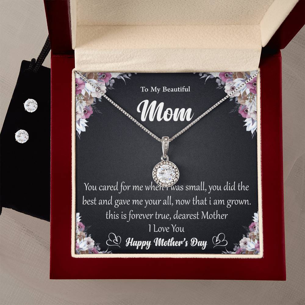 Eternal Hope Necklace and Cubic Zirconia Earring Set To My Beautiful Mom2