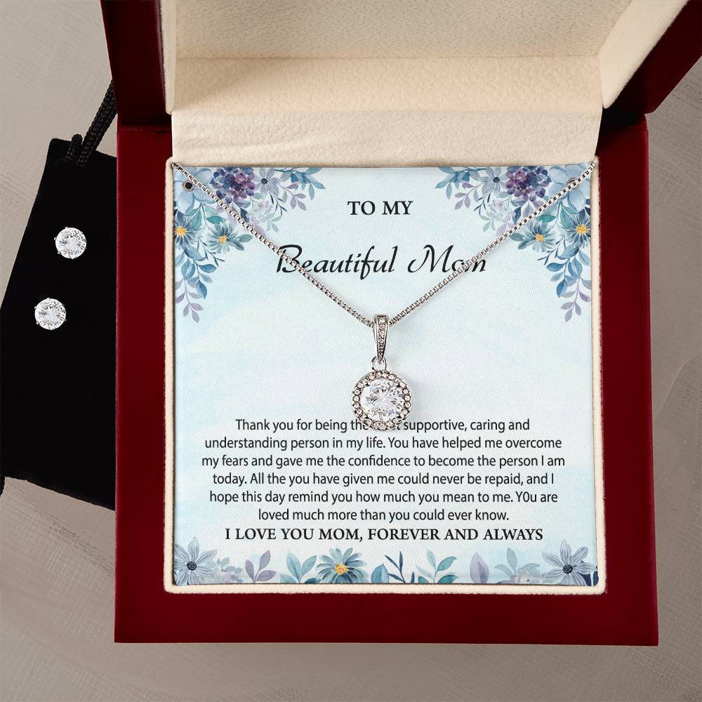 Eternal Hope Necklace and Cubic Zirconia Earring Set To My Beautiful Mom