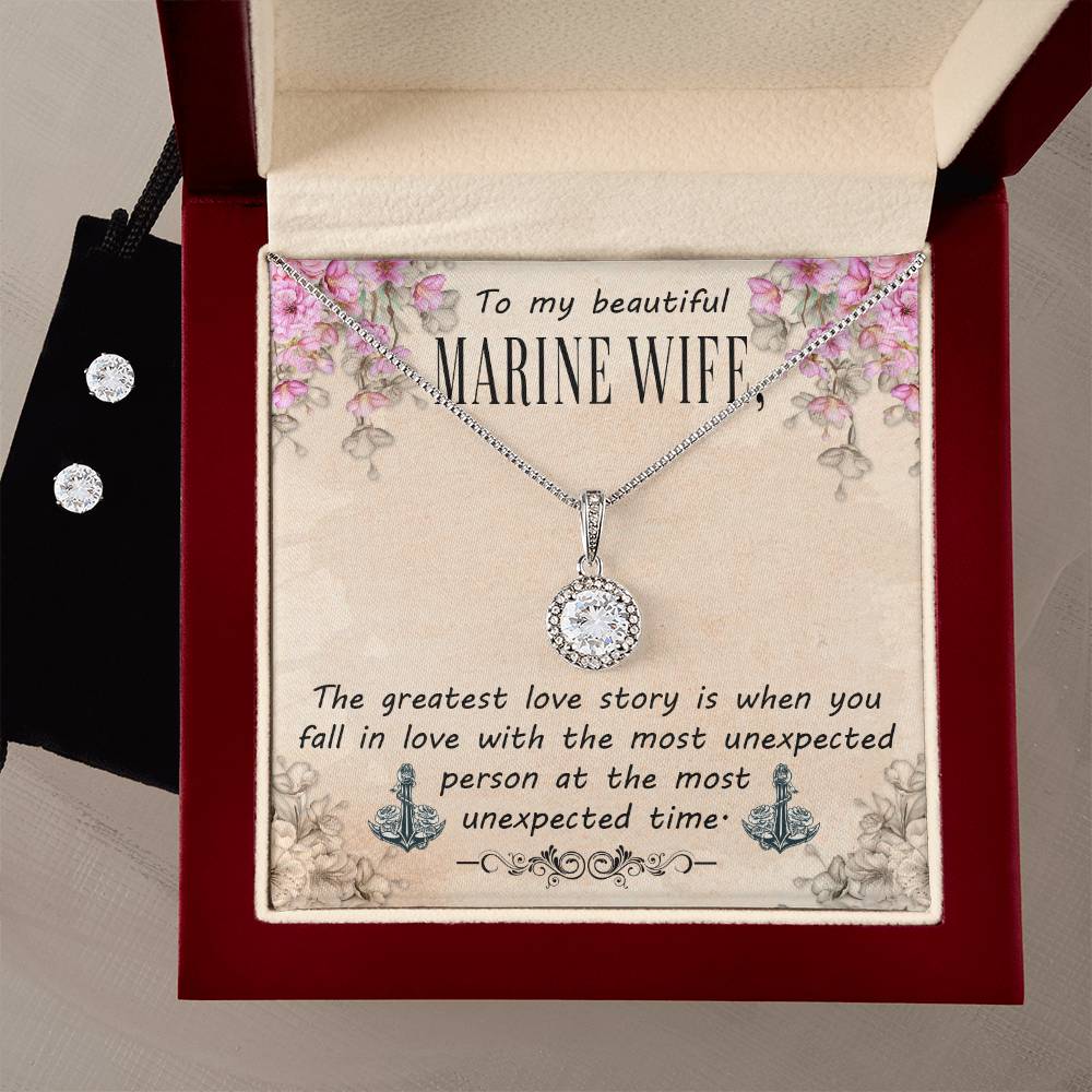 Eternal Hope Necklace and Cubic Zirconia Earring Set To my beautiful Marine wife