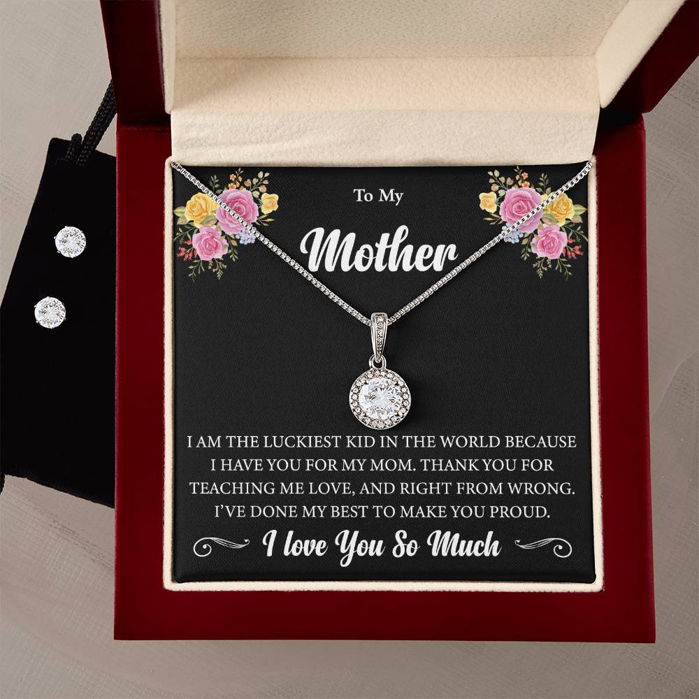 Eternal Hope Necklace and Cubic Zirconia Earring Set To My Mother