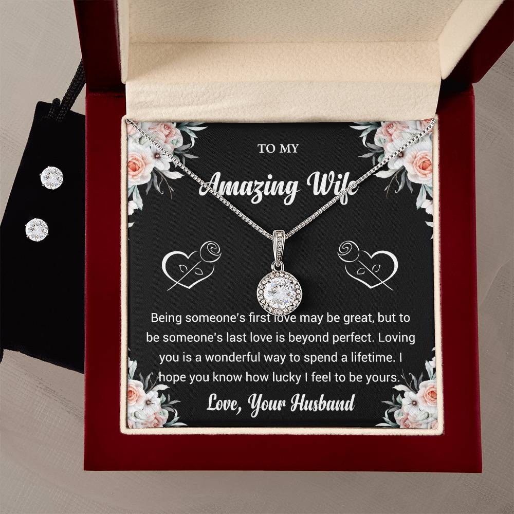 Eternal Hope Necklace and Cubic Zirconia Earring Set To My Amazing Wife