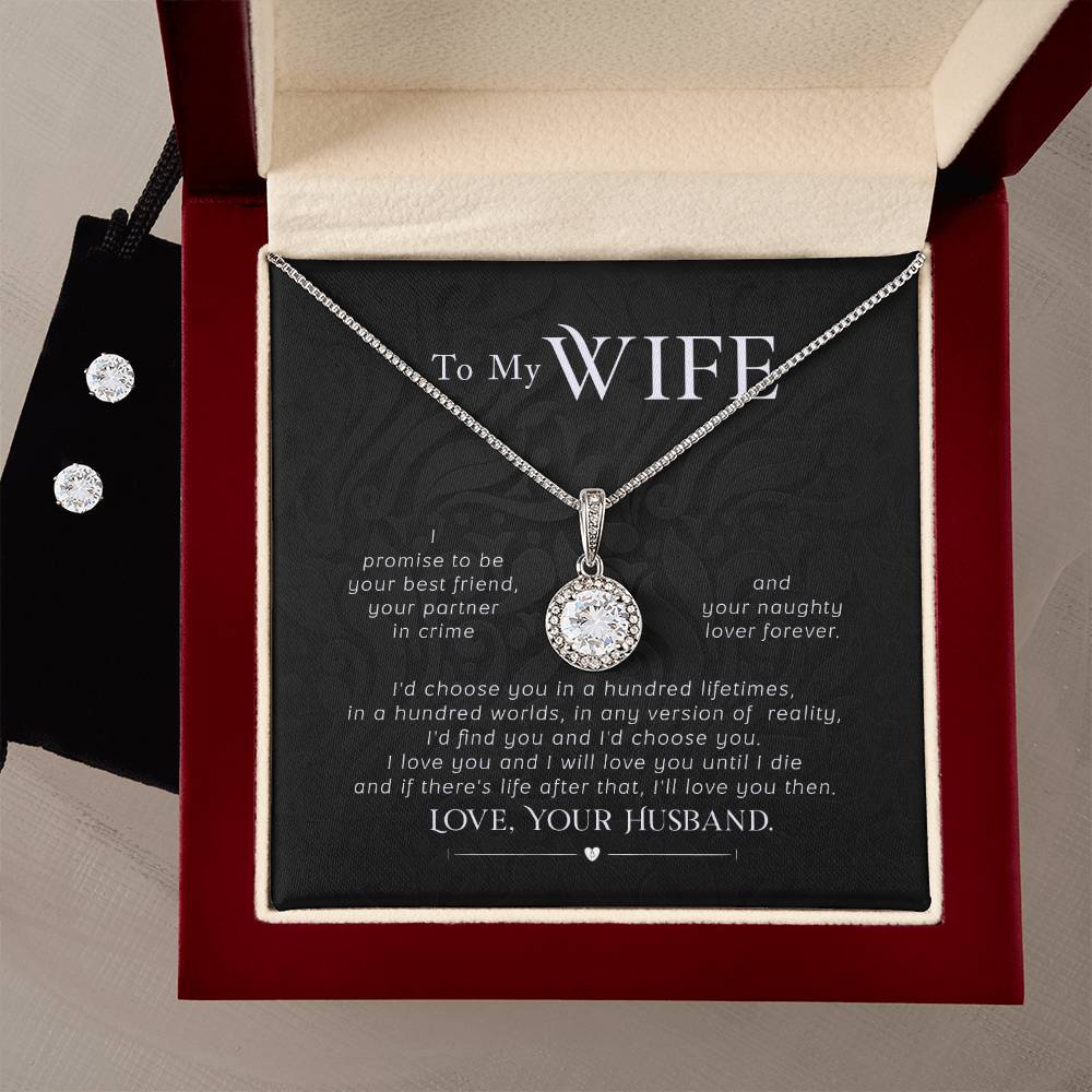 Eternal Hope Necklace and Cubic Zirconia Earring Set To my wife- I promise