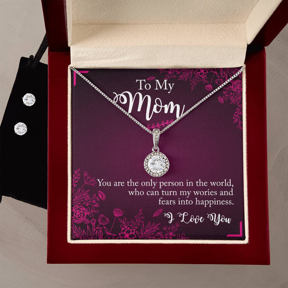 Eternal Hope Necklace and Cubic Zirconia Earring Set To My Mom you are the person